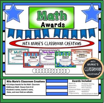 Preview of Math Awards by Nita