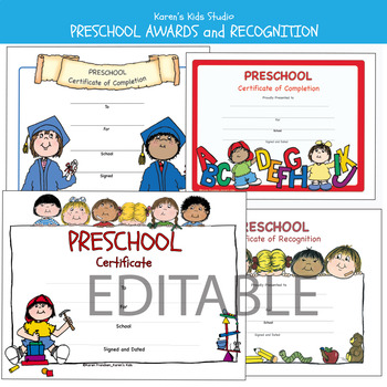 Awards Preschool Awards And Certificates Karen S Kids Editable Printables