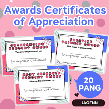 Preview of Awards Certificates of Appreciation | End of Year Awards for Elementary Students