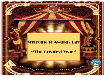 Preview of Awards Day PowerPoint template for The Greatest Showman or Circus theme