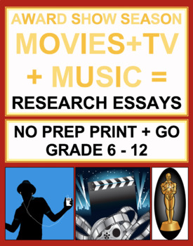 Preview of Movie and Music Research Paper Project: Award Show ELA