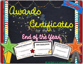 Preview of Awards and Certificates in Spanish