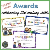 Awards for Students Freebie Celebrating 21st Century Skills