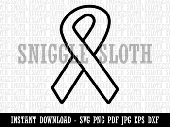 Awareness Ribbon Outline Clipart Instant Digital Download SVG EPS PNG PDF  AI DXF