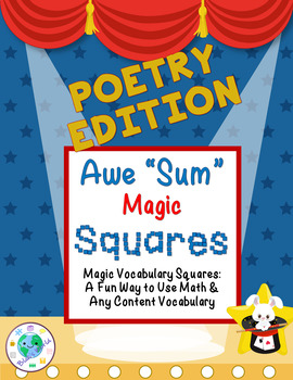 Preview of Awe-"Sum" Magic Vocabulary Squares...Combines Fun, Math, and Content Vocabulary