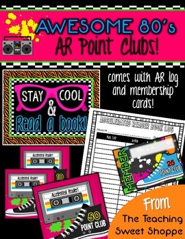 Preview of Awesome 80s Accelerated Reader Point Clubs!