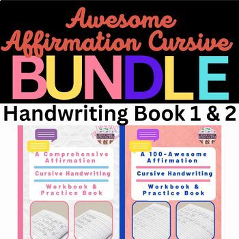 Preview of Get This Bundle - Awesome Affirmation Cursive Handwriting Workbook - 248 Pages