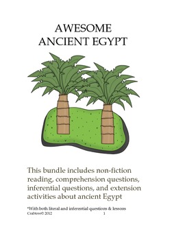 Preview of Awesome Ancient Egypt Questions and Extension Activities