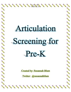 Preview of Awesome Articulation Screener For Pre-K