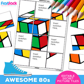 Preview of Awesome Eighties 80s EDITABLE Worksheets | Secret Picture Tiles