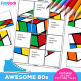 Awesome Eighties 80s EDITABLE Worksheets | Secret Picture Tiles