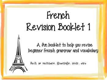 Preview of Awesome French Revision Booklet
