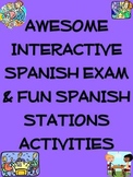 Awesome Interactive Spanish Exam & Fun Spanish Stations Ac