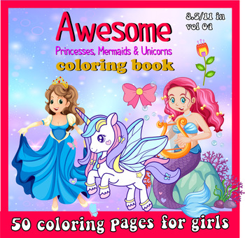 Princess Coloring Book for Kids: Awesome Princess Coloring Book