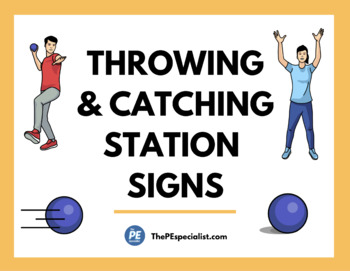 Preview of Awesome Throwing and Catching Station Activities for PE Class