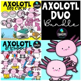 Axolotl Clip Art Duo Bundle - Life Cycle and School Suppli