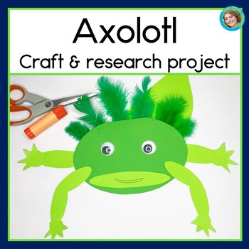 Preview of Axolotl Animal Research Project Graphic Organizer Craft & NonFiction Mini Book