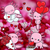 Axolotl Valentine Coloring Pages