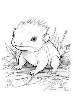 Axolotl, coloring pages for child by mohamed ben mansour | TPT
