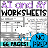 AY and AI Worksheets: Cut and Paste Sorts, Cloze, Mystery 