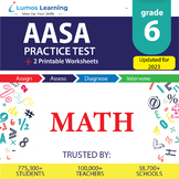 Preview of Online AASA Practice test, Printable Worksheets, Grade 6 Math- AASA Test Prep