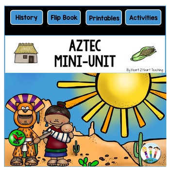 Preview of Aztec Activities Mini Unit Reading Passage Worksheets & Flip Book