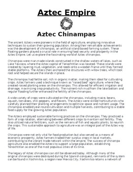Preview of Aztec Chinampas Article & Questions (WORD)