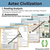 Aztec Civilization Reading Analysis + Assessment