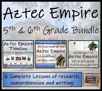 Preview of Aztec Empire Display Timeline Close Reading & Writing Bundle | 5th & 6th Grade
