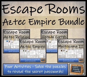 Preview of Aztec Empire Escape Room Activity Bundle | 5th Grade & 6th Grade