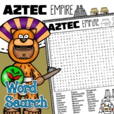 Aztec Empire Word Search Puzzle History Word Find for Earl