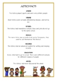 The Aztecs Fun Facts Printables