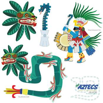Preview of Aztec Gods and Goddesses Clip Art Set