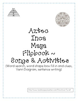 Preview of Aztec, Inca, Maya Flip Book and Activities