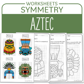 Preview of Aztec Math Activity Aztec Symmetry Pre-Colombian History Hispanic Heritage Month
