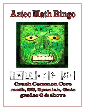Preview of Aztec Math Bingo!  Los Números Aztecas!  Great Native American Lessons & Games!