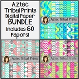 Aztec Tribal Print Digital Background Paper BUNDLE