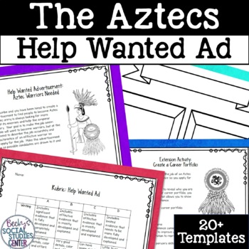 Preview of Aztec Mesoamerica Mexico Project - Help Wanted Ad