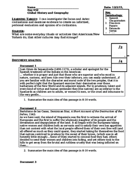 Preview of Day 054_Aztec and Incan Civilizations - Lesson Handout