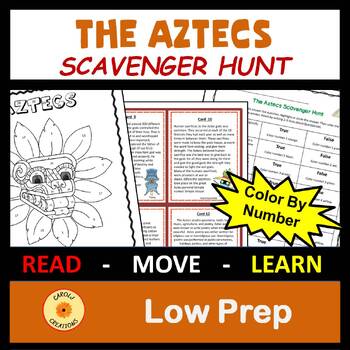 Preview of Aztecs Ancient Civilization Scavenger Hunt with Color By Code and Easel Versions