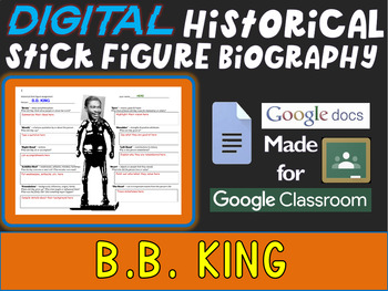 Preview of B.B. KING Digital Historical Stick Figure Biography (MINI BIOS)