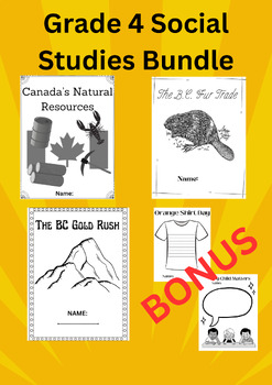 Preview of B.C. Grade 4 Social Studies Bundle