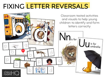 letter confusion cards b d p q letter reversals by