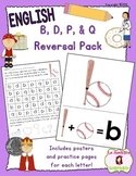 B, D, P, and Q Letter Reversal Practice (English)