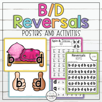Preview of B-D Reversal Posters and Activities Dyslexia | First grade reading intervention