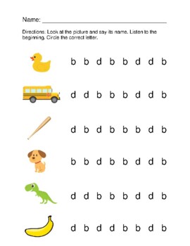 Beginning letter- b or d?: English ESL worksheets pdf & doc