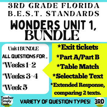 Preview of B.E.S.T Standards, Wonders, Unit 1 Bundle, F.A.S.T Comprehension