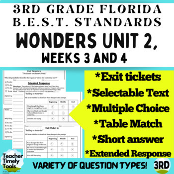 Preview of B.E.S.T Standards, Wonders, Unit 2, Weeks 3-4, F.A.S.T Comprehension Type Quest.