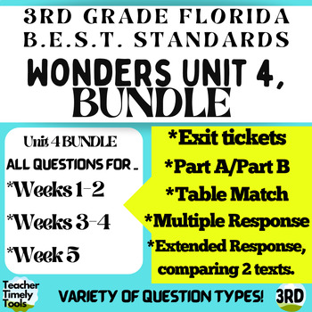 Preview of B.E.S.T Standards, Wonders, Unit 4 Bundle, F.A.S.T Comprehension