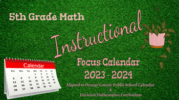 Preview of B.E.S.T aligned Fifth Math Pacing Calendar using enVision Curriculum